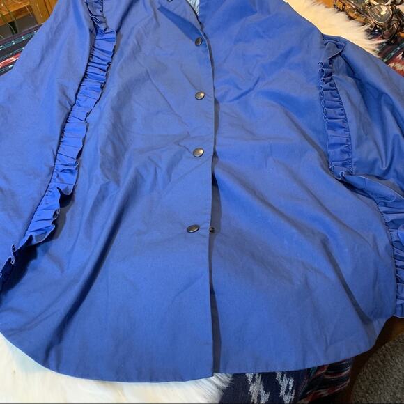 Deborah Lyons Memphis Cape Coat Rain jacket ruffle - Picture 7 of 8